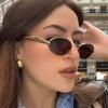 Retro Steampunk Sunglasses Vintage New Women's Metal Oval Sun Glasses Ladies Classic Glasses UV400 Sunscreen Eyewear