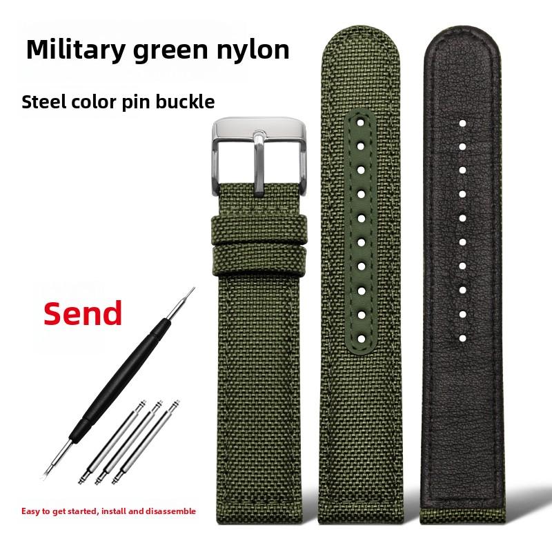 20mm 21mm 22mm For Seiko SRPC31J1 SRPC63J1 Citizen Hamilton Watchband Sports Nylon Canvas Watch Strap Khaki Green Men Bracelet
