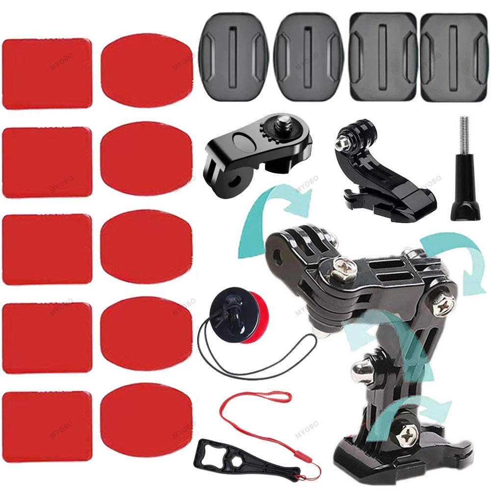 

Комплект для мотоциклетного шлема для экшн-камеры GoPro Hero 13 12 11 10 9, крепление на подбородок шлема для Go Pro Insta360, комплект аксессуаров DJI Osmo