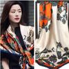 1Pcs 90Cm Paisley Cashew Print Silk Scarf For Women Simulated Silk Satin Large Square Scarfs Trendy Versatile Headscarf Scarf