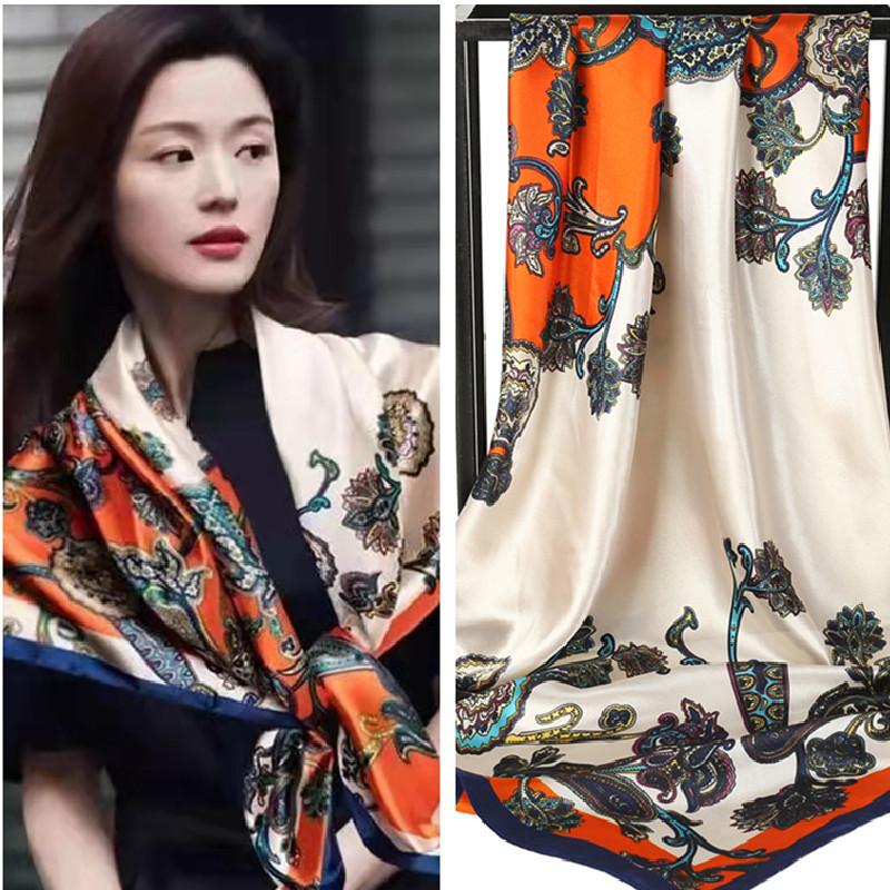 Hangzhou Silk 90 Square Scarves Silk Scarves Women Travel With Shirts Spring And Autumn Versatile Small Shawls