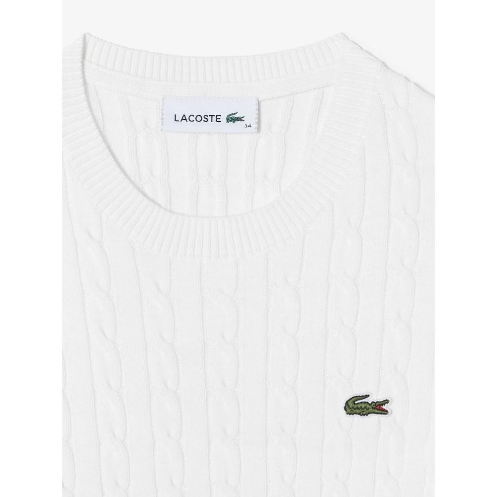 Lacoste Women S Cable Short Sleeve Crewneck Af480e 54n 001 q2nAf480e 54n001