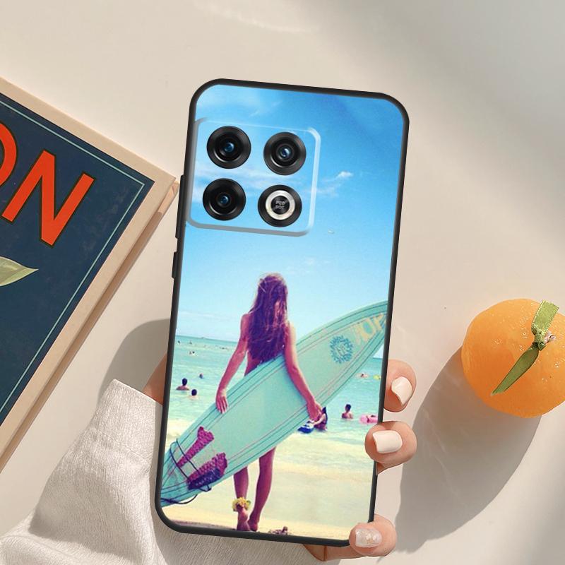HAWAII BEACH SURF GIRL SURFING ART Case For OnePlus 12R 13R 13T 10R 15 13 12 11 10T 8T Nord CE 4 3 2 Lite N20 N30 Nord 5 Cover