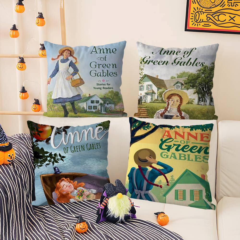 Anne Of G-Green Gables Pillow Case Home Dorm Chair Back Short Plush Double-Sided Printing Office Nap Time Cushion Cover