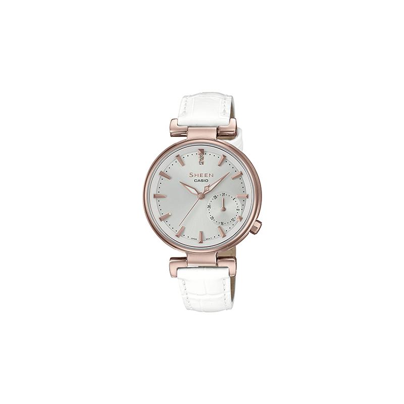 

Casio SHEEN Simple and elegant classic three-hand waterproof business quartz movement leather strap Japanese and Korean watch SHE-3514CGL-7AUPR золотой