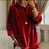 Women S Velvet Hooded Sweatshirt Loose Long Sleeve Top
