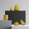 Gele Stippen Dier Uil Pompoen Vogel Beeldjes Ornament Huis Kamer Beeldje Schattig Herfst Oogst Bureau Decoratie Beeldje