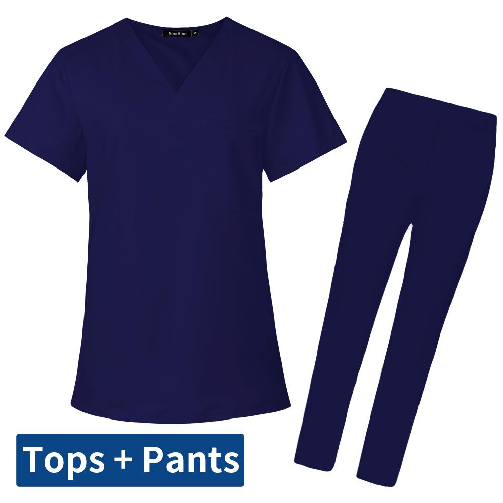 Scrubs Set for Women Soft Stretch Uniforms Unisex Hospital Workwear Dental Clinic Nurse Uniforms Nurses Accessories for Hospital