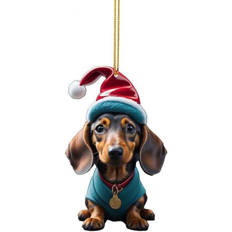 Hanging Pendant Car Xmas Tree Ornament Dog Ornaments Hanging Dog Hanging Pendant For Pet Lovers Christmas Seasonal Display