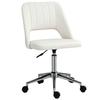Height-Adjustable Desk Chair, Casters, 360° Swivel, Foam Cushion, 49x60x79-91 Cm, Cream