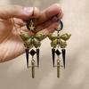 Retro Personality Bronze Color Star Moon Sword Tassel Butterfly Dangle Earrings for Women Halloween Party Gothic Jewelry Gifts