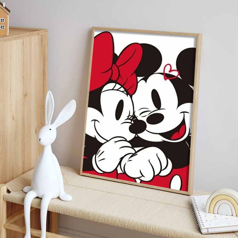 Disney Diamond Painting Set Mickey  Minnie Sweet Illustration Embroidery Wall Decoration Craft DIY Set Gift Handmade Crystal 5D Diamond