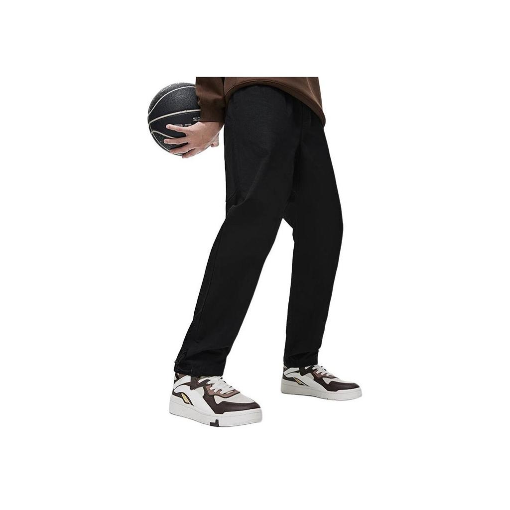 Li-Ning Anti-Wu Series Solid Color Drawstring Straight-Leg Casual Pants Men Bottoms Black AKXT009-3