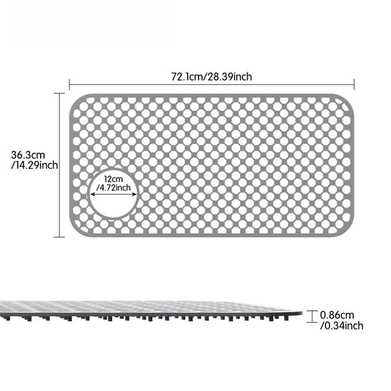 Sink Protectors for Kitchen Sink-28.4"x 14.3"Sink Mat- Heat-resistant Easy-clean Silicone Sink Mat for Stainless Steel Sink