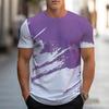 Trendy Abstract Splash Print Short-Sleeve T-Shirt, Casual Daily Essential
