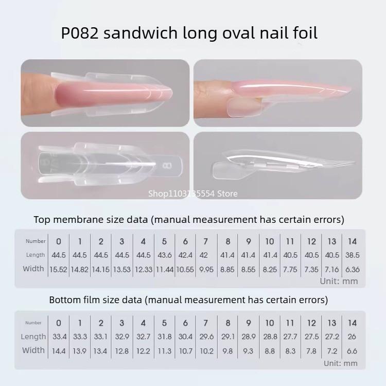 New 120pcs Nail Clear Rocket Shape Sandwich Dual Nail Forms Reusable Full Cover Dual Nail Molds Top & Bottom 2026 New Style