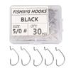 30Pcs Stainless Steel Fishing Hook Long Shank Fishing J Hooks Kit for Freshwater Saltwater