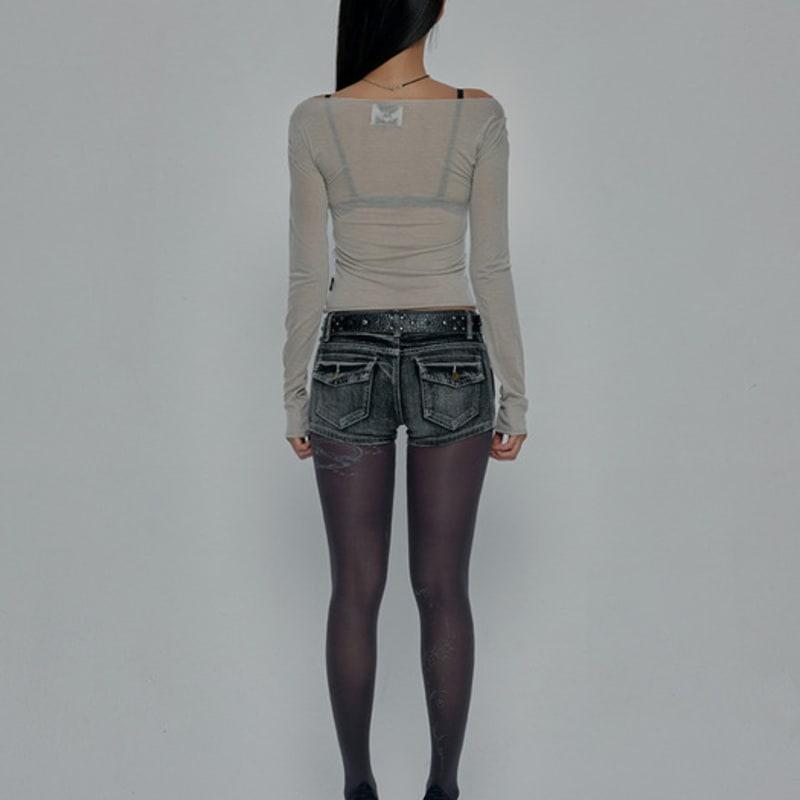 GILA ARCHIVE TATTOOED GRAPHIC TIGHTS_CHARCOAL