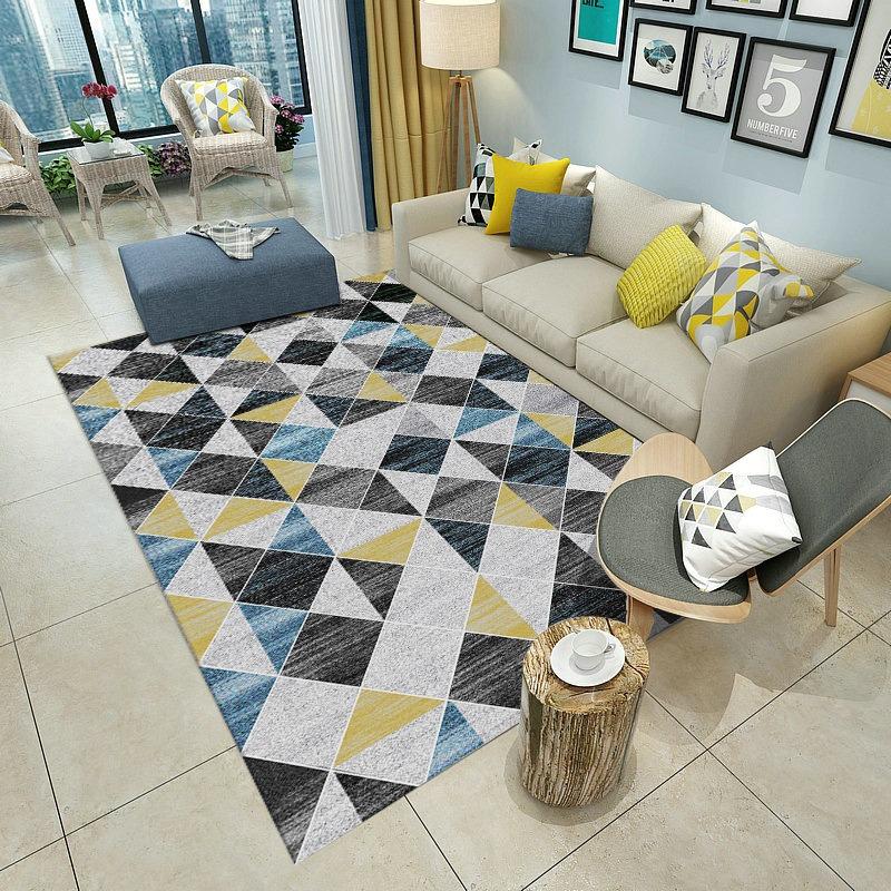 Europe Style Geometry Design Carpet Living Room Sofa Bedroom Study Kitchen Entrance Door Mat Non-slip Fashion Home Decor Rug