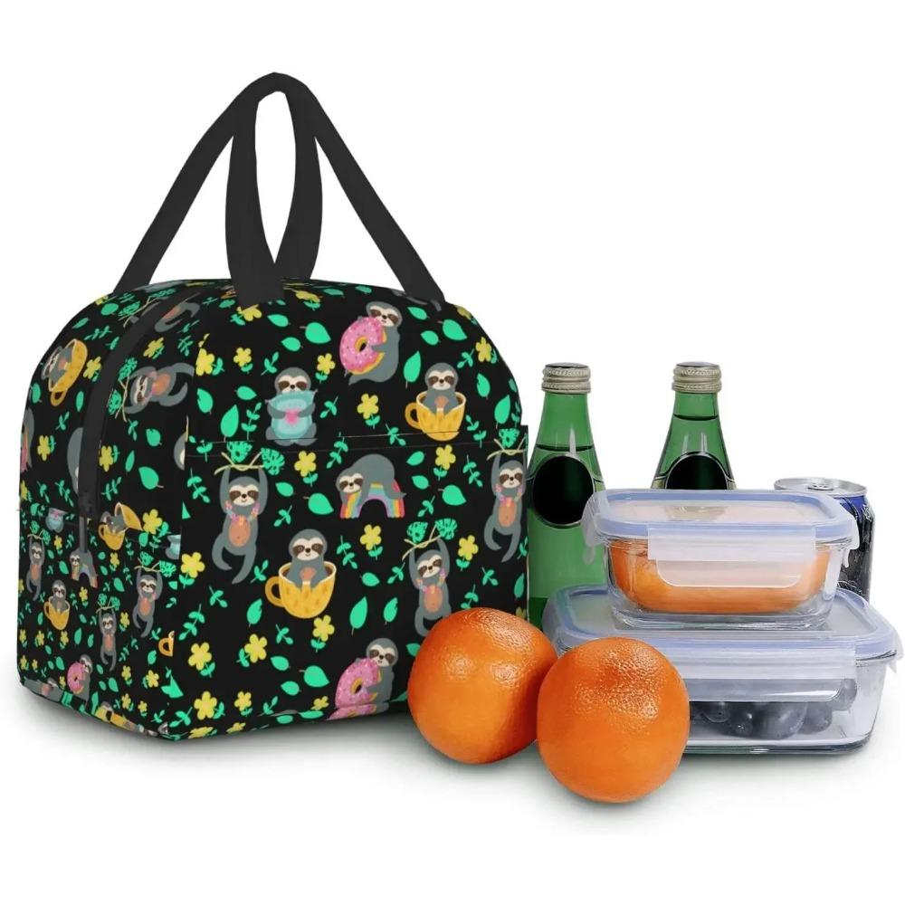 Sloth Lunch Bag for Women Men Insulated Lunch Box Washable Cooler Tote Bag Reusable Lunch Bags for Office Work Picnic Beach