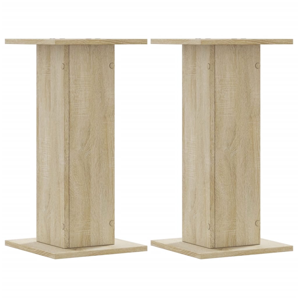 Speaker Stands (2 Pcs) Sonoma Oak Finish 30 X 30 X 60 Cm Particleboard