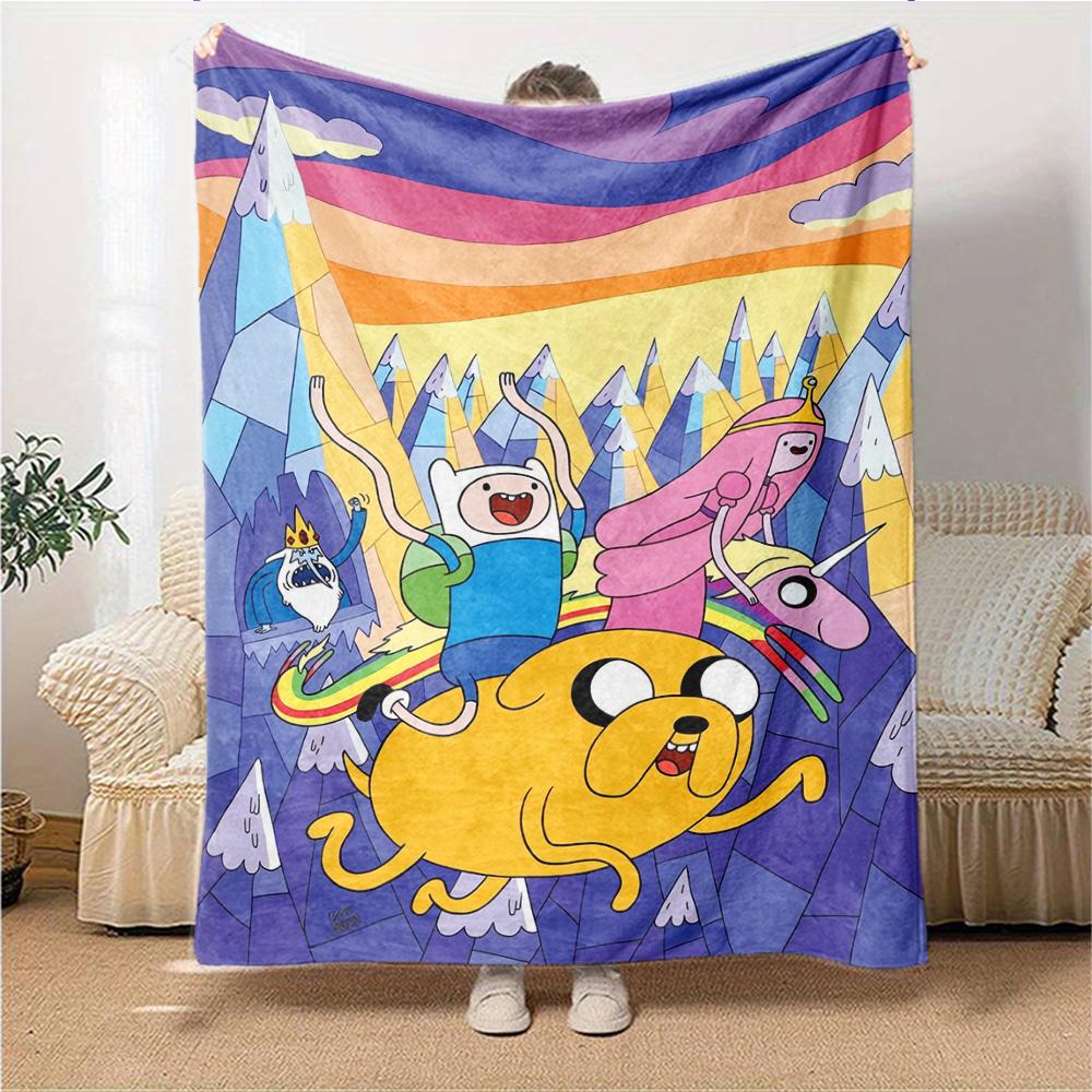 1Pc Adventure Time Characters Blanket For Couch Bed Plush Cozy Fuzzy Blanket Super Soft Warm Blankets For Fall And Winter 0918150