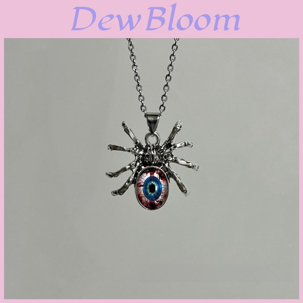 Gothic Halloween Spider Pendant Necklace With Geometric Alloy Chain For Women