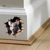 Wasserdichter PVC-Tieraufkleber Graue Maus Spähend Wandaufkleber, 3D-Loch-Effekt-Sticker, Abnehmbare Wandmalerei für Wohnzimmer Schlafzimmer Fenster Langlebig Außen