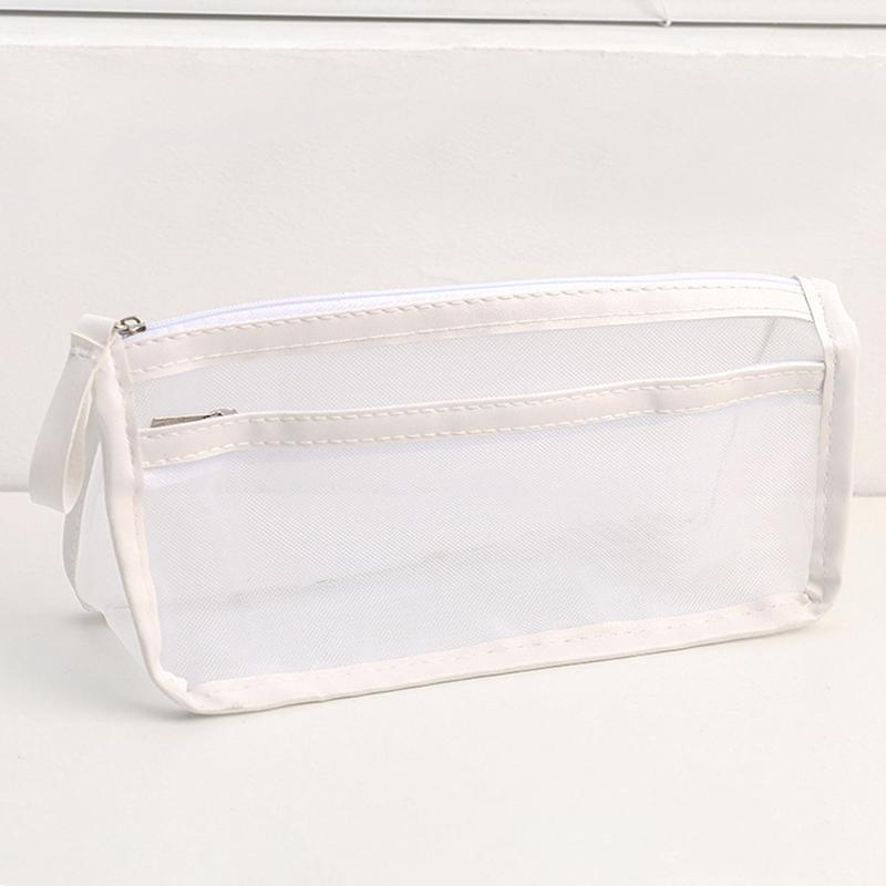 Japanese Style Nylon Storage Bag Portable Mesh Transparent Pencil Case