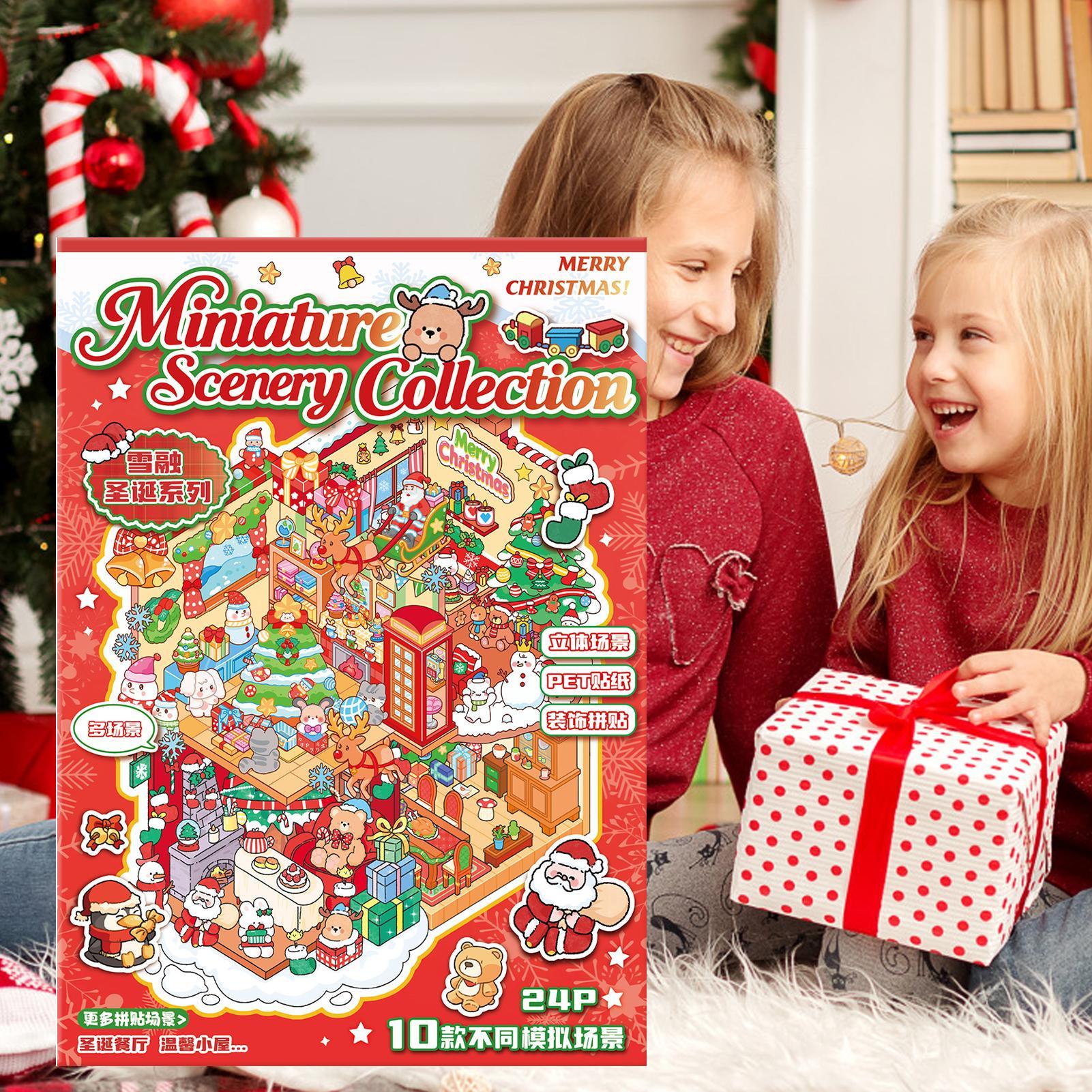 

Miniature Scene Stickers Christmas Decals Christmas Scene Stickers For Glass Wood Paper Kids Living Room Nursery Craft Project CHINA