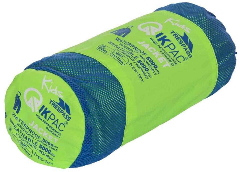 Jacket Trespass Qikpac Packaway Rain Jacket Green Gecko