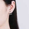 Certified Moissanite Diamond Smile Ear Cuff Jacket Stud Earrings for Woman Simple Front Back Stud Earrings 925 Silver Jewelry