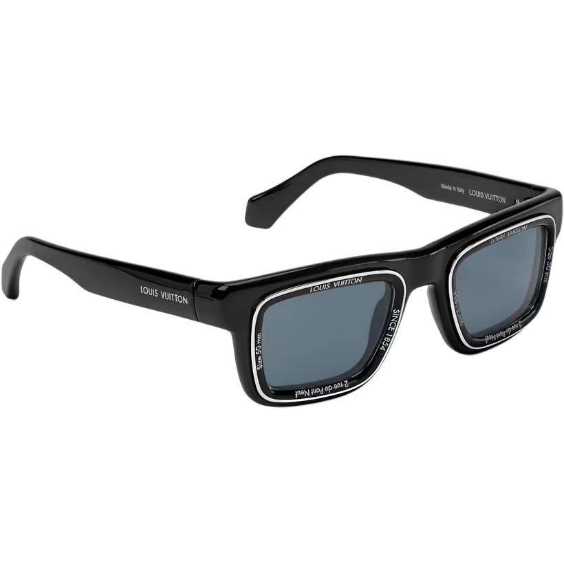 Louis Vuitton Occhiali da Sole Quadrati Con Logo Occhiali da Sole Uomo Nero Z3144U
