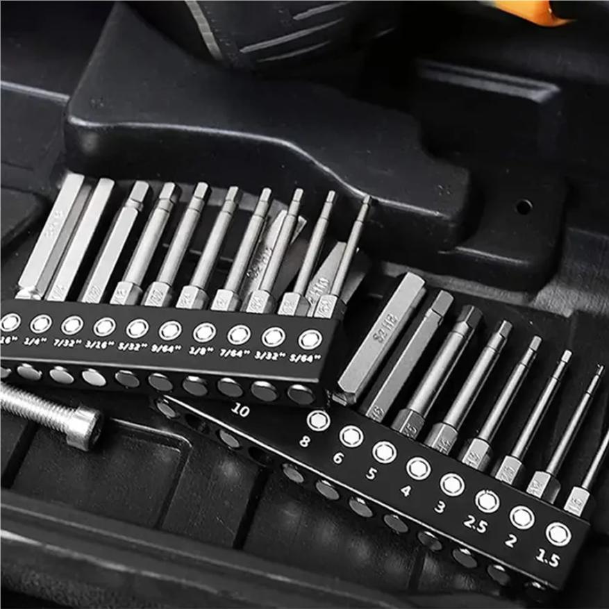Set Biți Cheie Allen cu Cap Hexagonal Magnetic Metric Imperial Vârf Șurubelniță Mm Inch Sae Adaptor Mașină de Găurit Electric Șurubelniță Unealtă de Mână