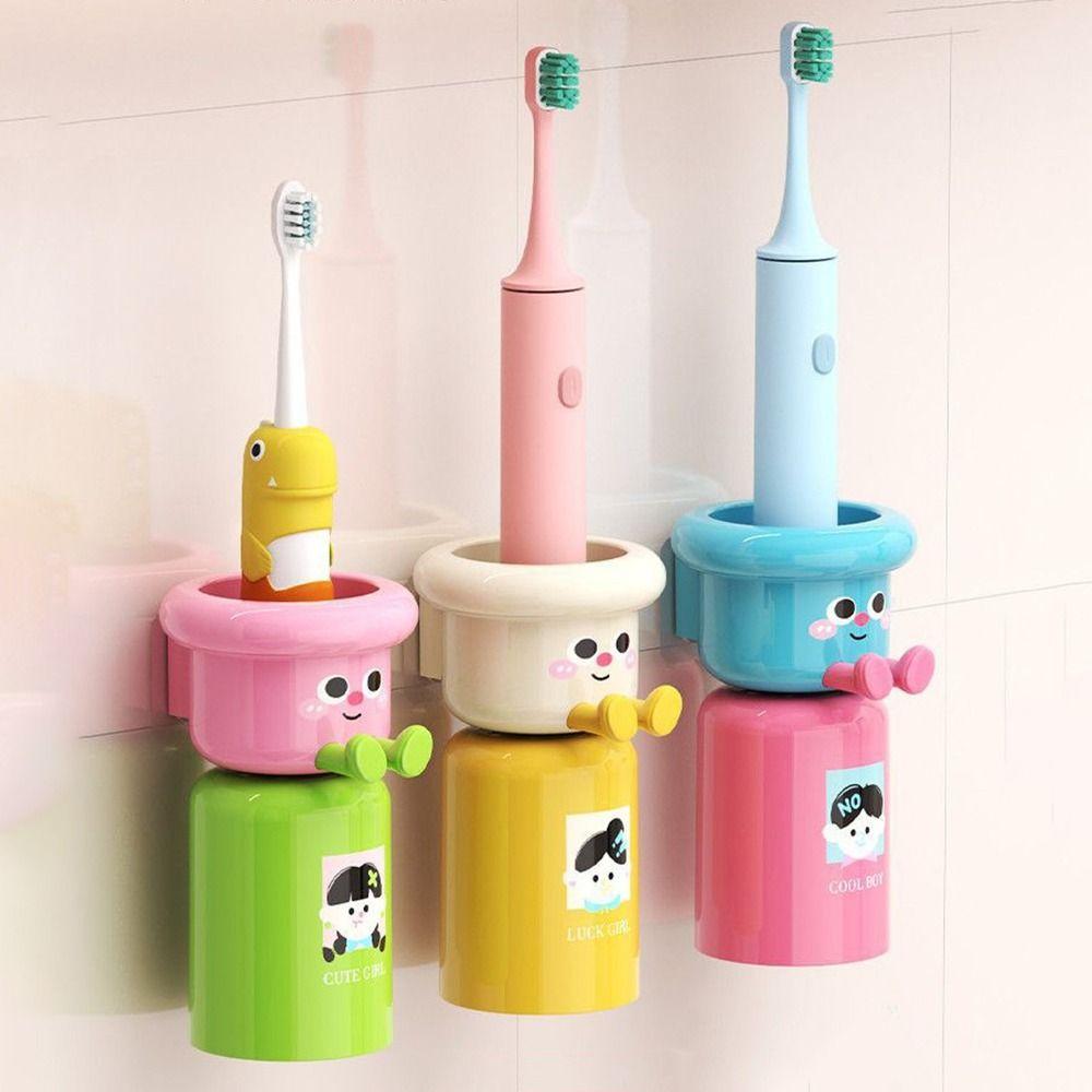 Punch Free Cute Toothbrush Holder Dopamine Children's Toothbrush Cup Set  for Home