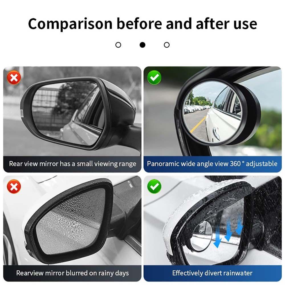 1Pair Parking Auxiliary Rain Eyebrow 360 Degrees Car Blind Spot Durable Rearview Mirror Rain Cover