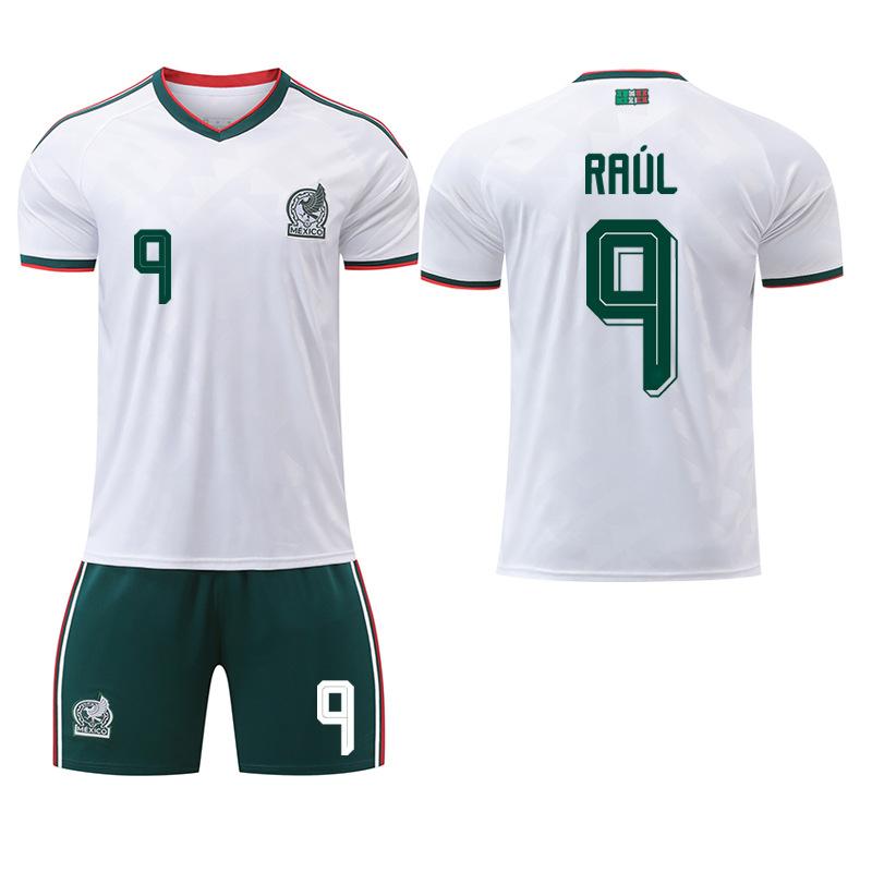 2526 World Cup Mexico Away Football Jersey No. 14 Jersey, White 9 Raul 22 Lozeno Correct Set