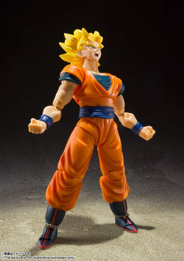TAMASHII NATIONS Dragon Ball Z Super Saiyan Full Power Son circa PVC ABS action figure dipinta S.H.Figuarts Goku, 140mm, &