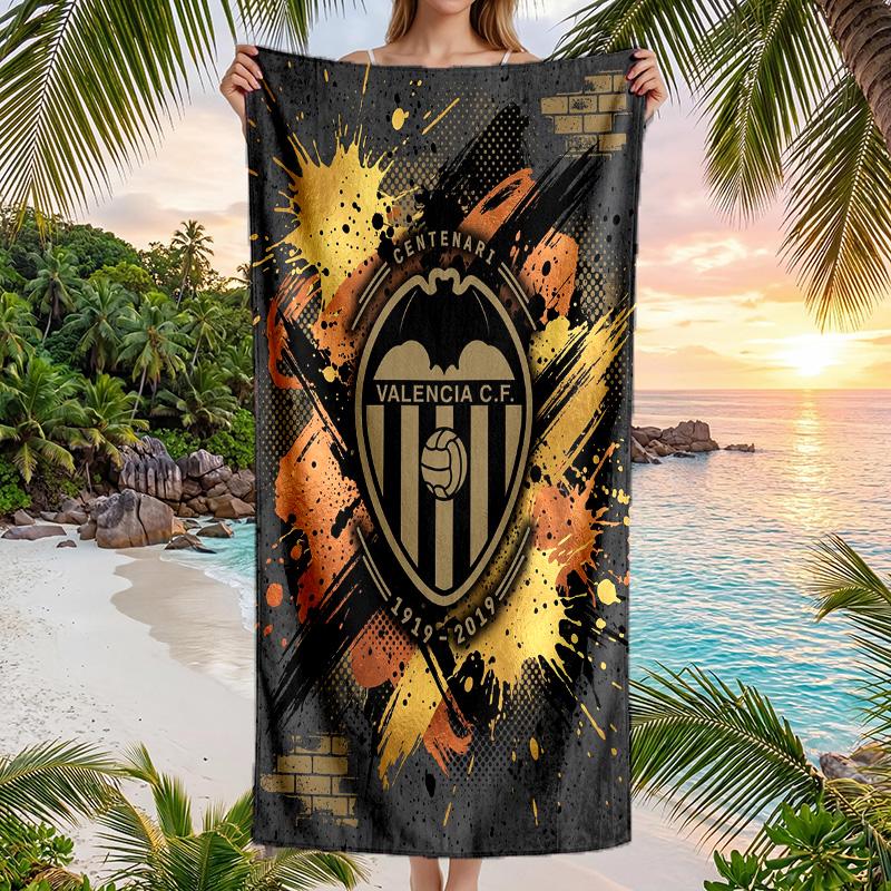 Valencia FC print Quick Dry Beach Towel Microfiber Absorbent Portable Travel Swimming Towel