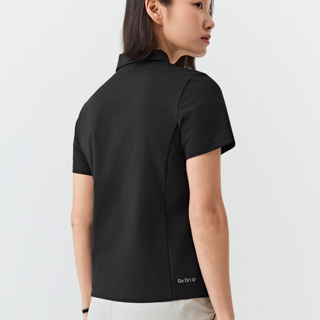 Skechers Moisture Wicking Quick Dry Knitted Polo Shirt Women Tops P226W177-0018