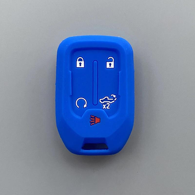 Silicone Car Key Cover Case Fob For Chevrolet Suburban Silverado GMC Terrain Yukon Tahoe Sierra Smart Auto Accessories Key Ring