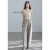 Elegant Cotton Lyocell High Waist Wide Leg Women's Pants