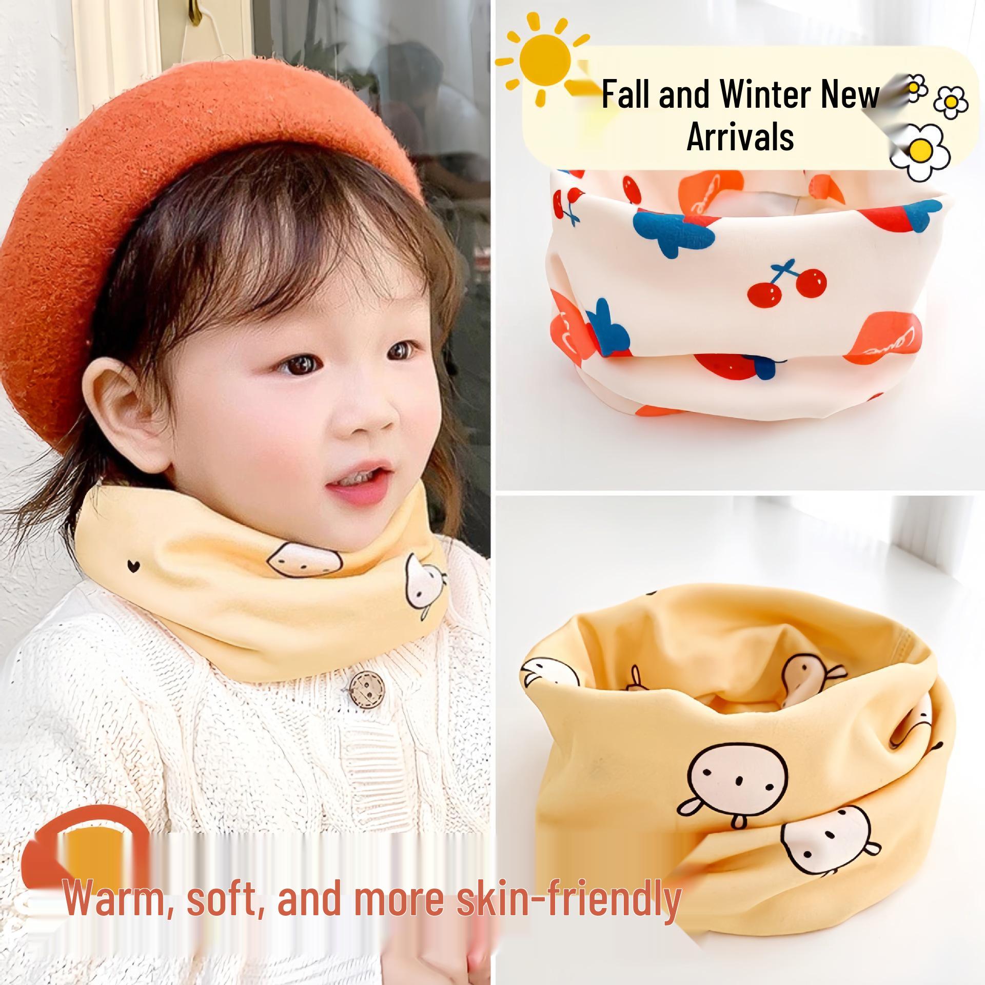 

Children s Korean Style Warm Windproof Printed Scarf - Breathable & Soft Neck Gaiter