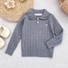 Kinder Zopfmuster Pullover mit kleinem Kragen für Wärme und lässige Alltagsmode