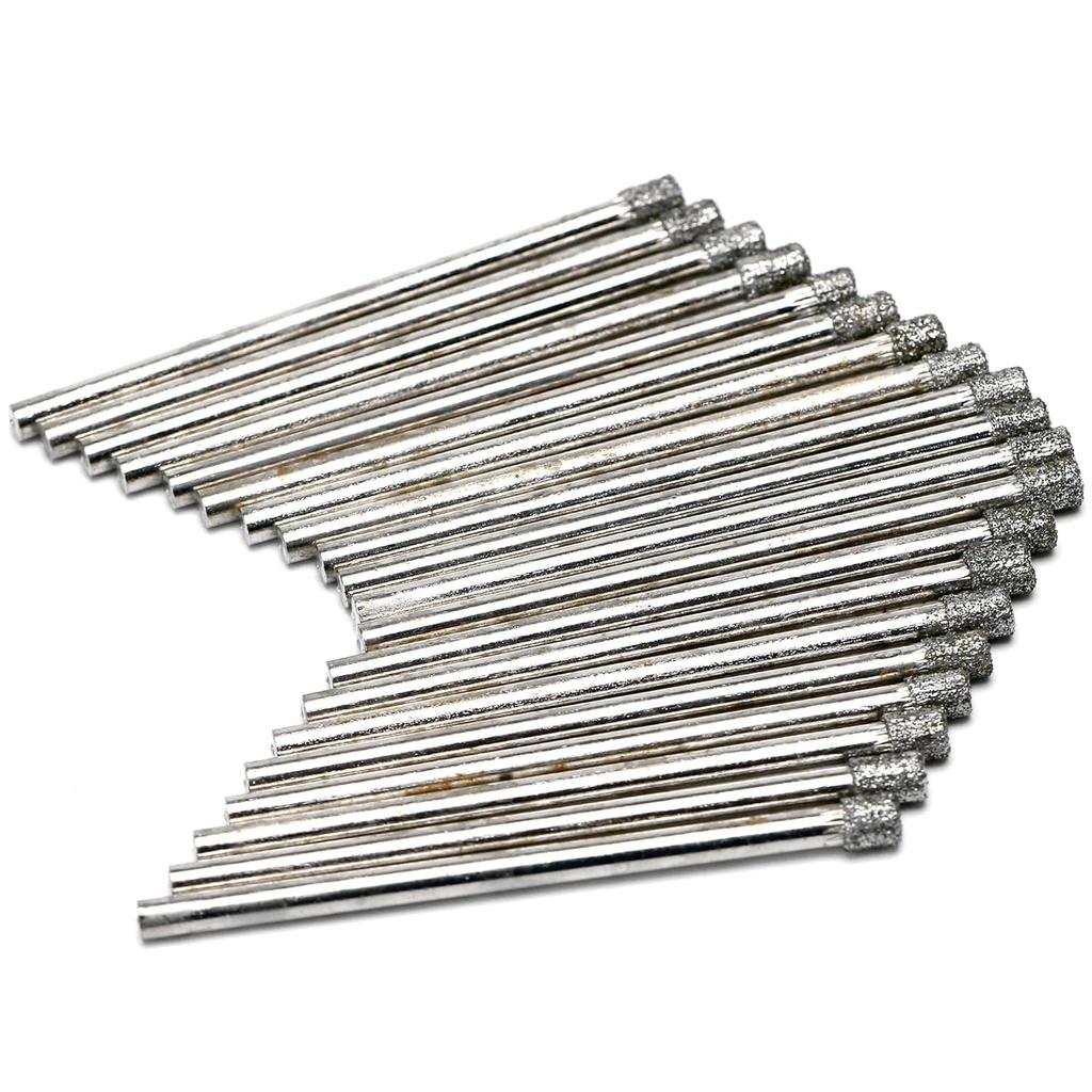 JINGLING 3mm Diamond Drill Bit, 1/8" Diamond Drill Bits, Glass Drill Bit, Coated Hole Saw Core Bit Tools for Stone Tile Pack of 20Pcs