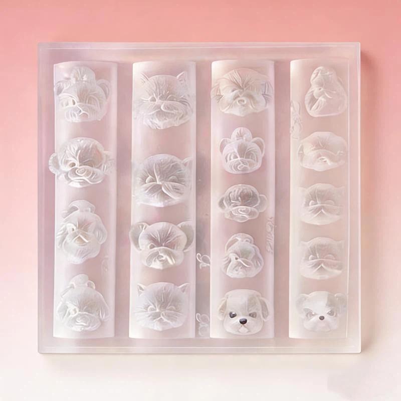 1Pcs Cartoon Cute Pet Dog Cartoon Head 3D Nail Mold Nail Art Decorations Nails Diy Design Silicone Nails Mould