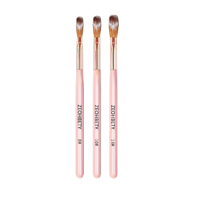 Acrylic Nail Brush Set, 3Pcs Powder Nail Brushes for Acrylic Application, Nail Art Brush for 3D Carving & Detailing Design, Nail Extension Manicure