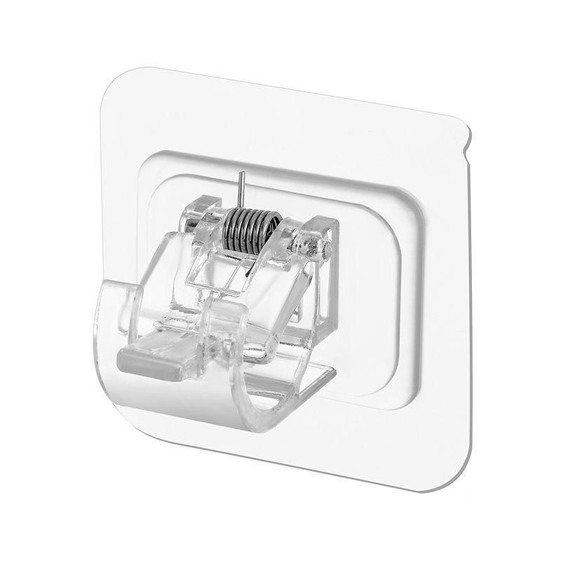 Clipsuri Telescopice pentru Bară de Perdea și Suporturi Adezive - Cârlige Fără Găurire pentru Bară Transversală sau Perdele de Ușă