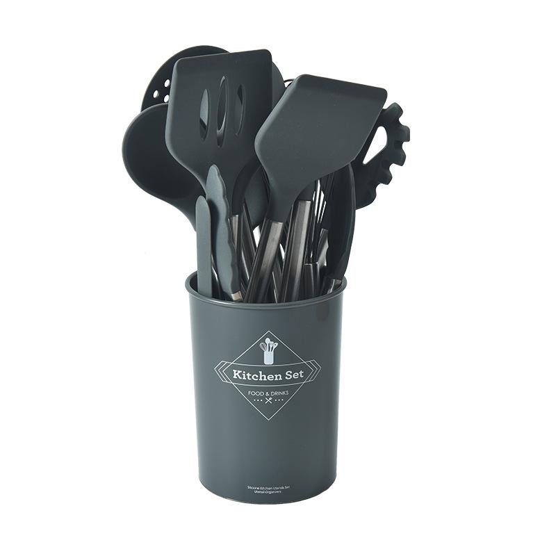 

16 шт. термостойкая пищевая антипригарная кастрюля силиконовая кухонная утварь кухонные принадлежности зажим для еды миска ложка венчик для яиц кухонные принадлежности Grey