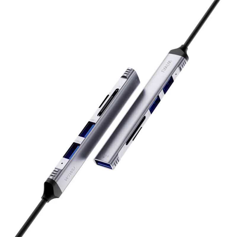 5-in-1 High-Speed USB Hub with SD/TF Card Reader